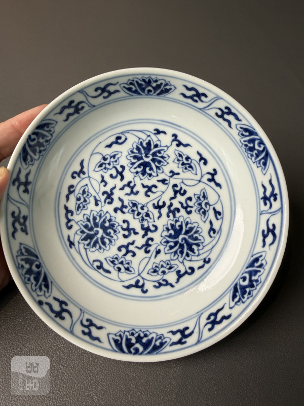 清光绪 青花缠枝莲纹盘 - 图5